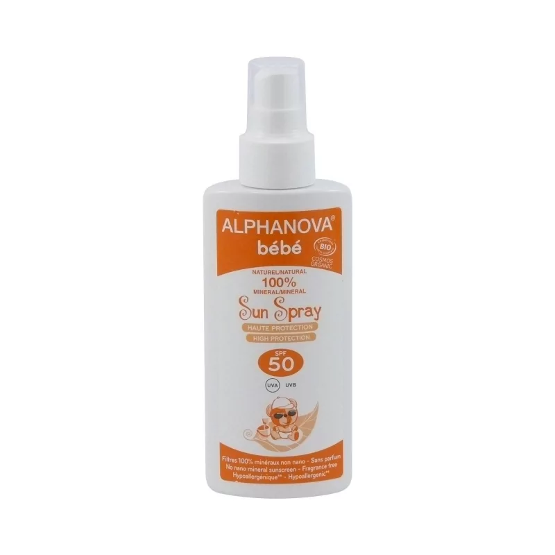 Bébé Opalovací mléko ve spreji pro miminka SPF 50 Alphanova - 125 ml